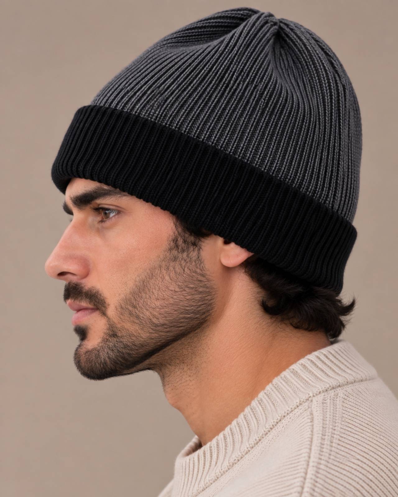 Merino Wool Reversible Beanie For Men