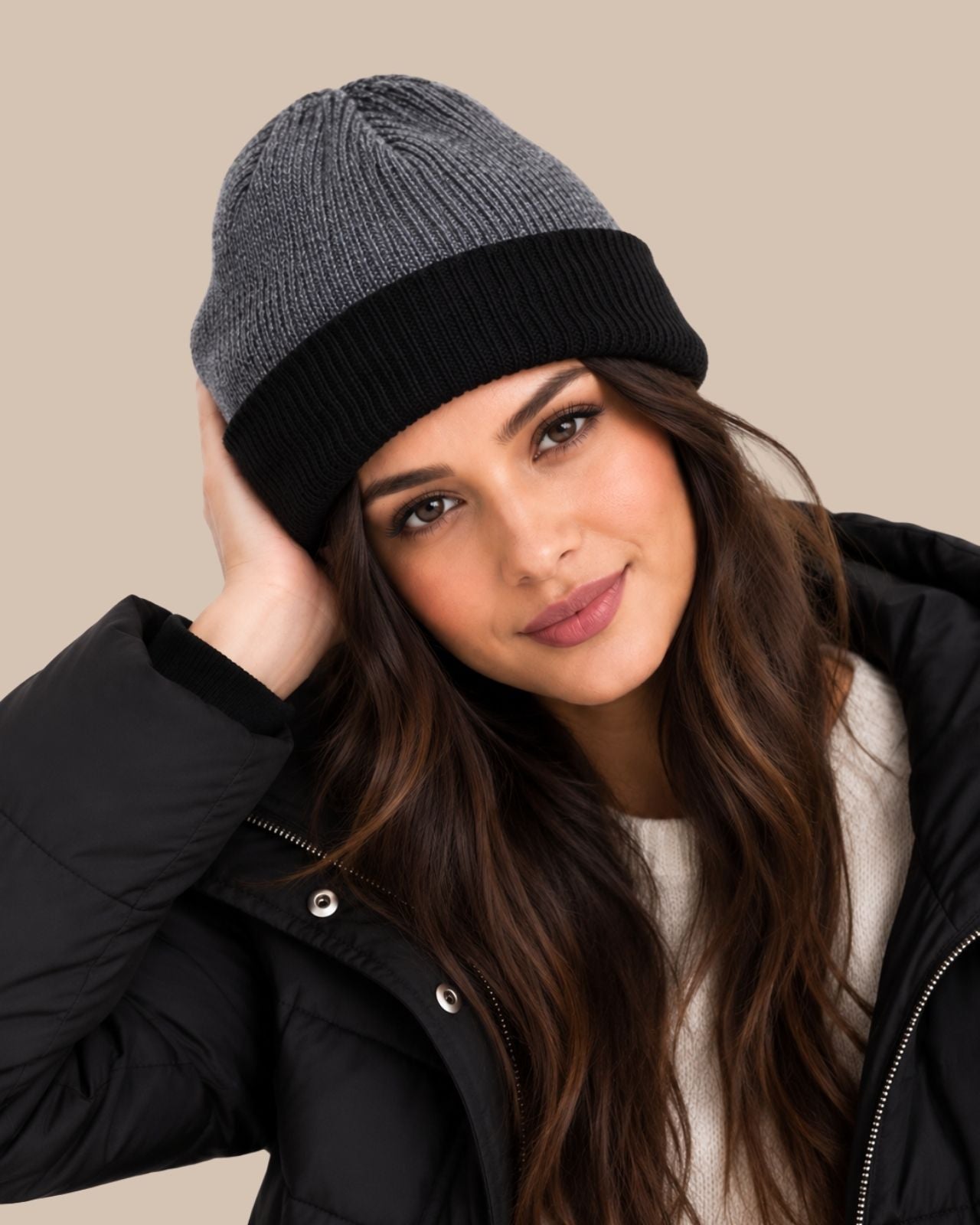 Merino Wool Reversible Beanie For Women