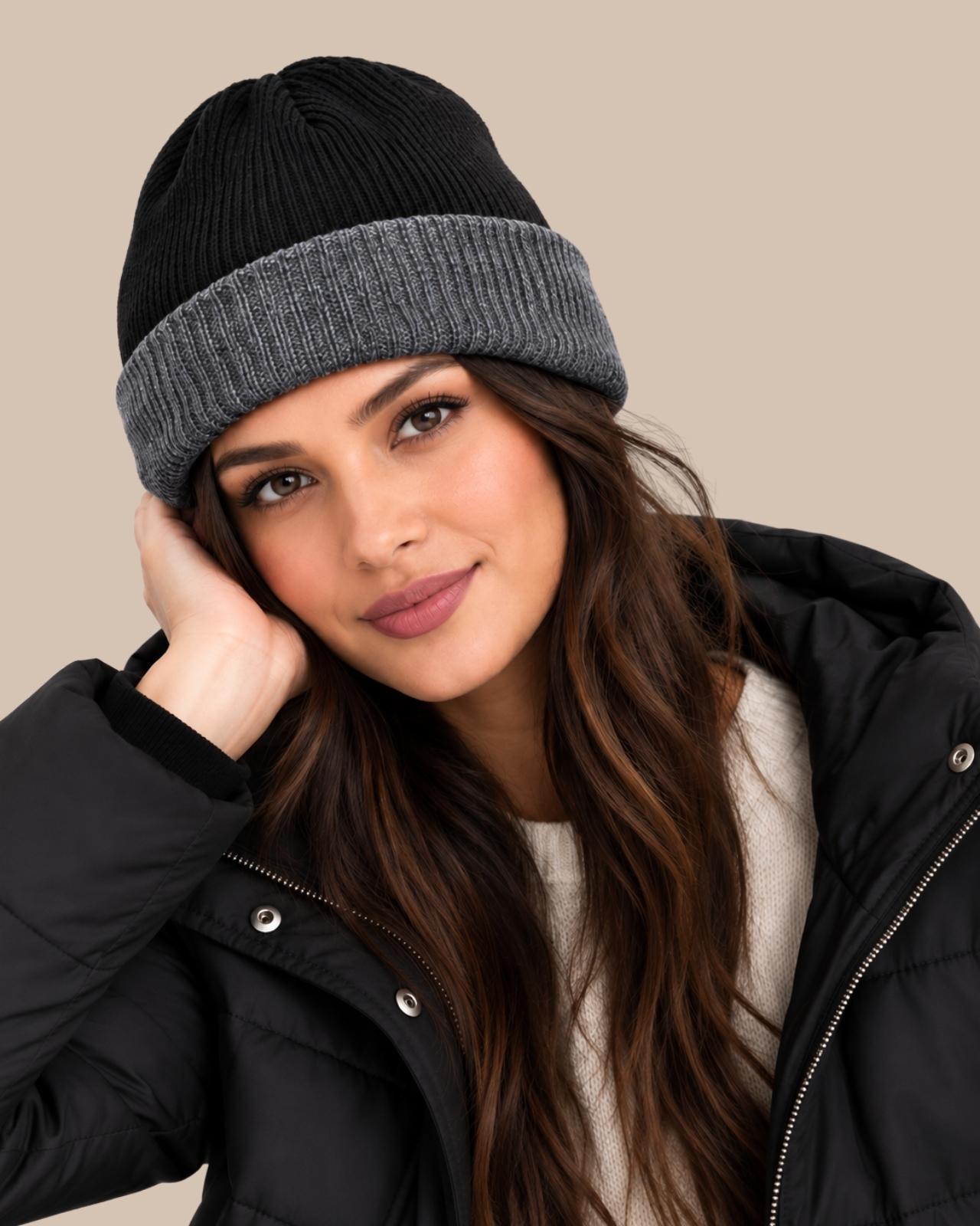 Merino Wool Reversible Beanie For Women