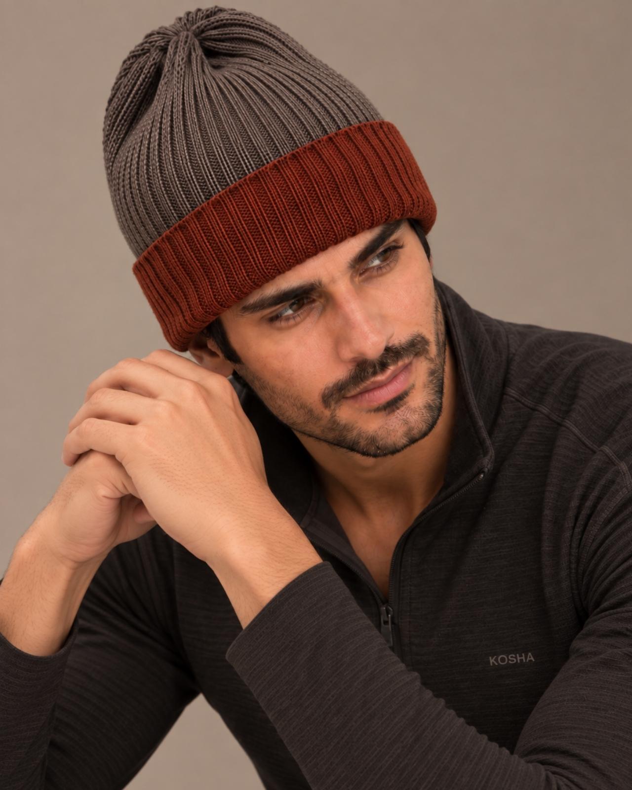 Merino Wool Reversible Beanie For Men