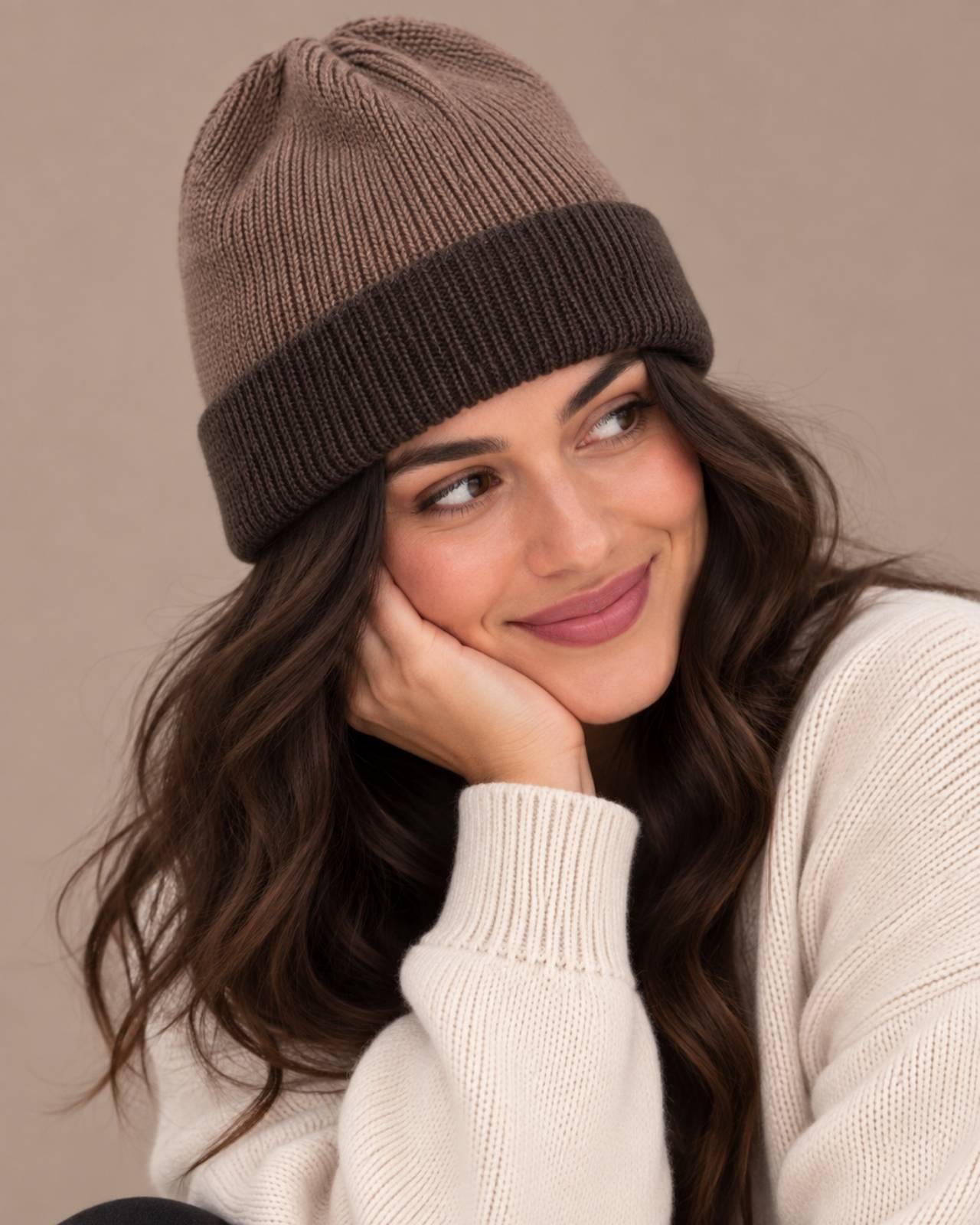 Merino Wool Reversible Beanie For Women
