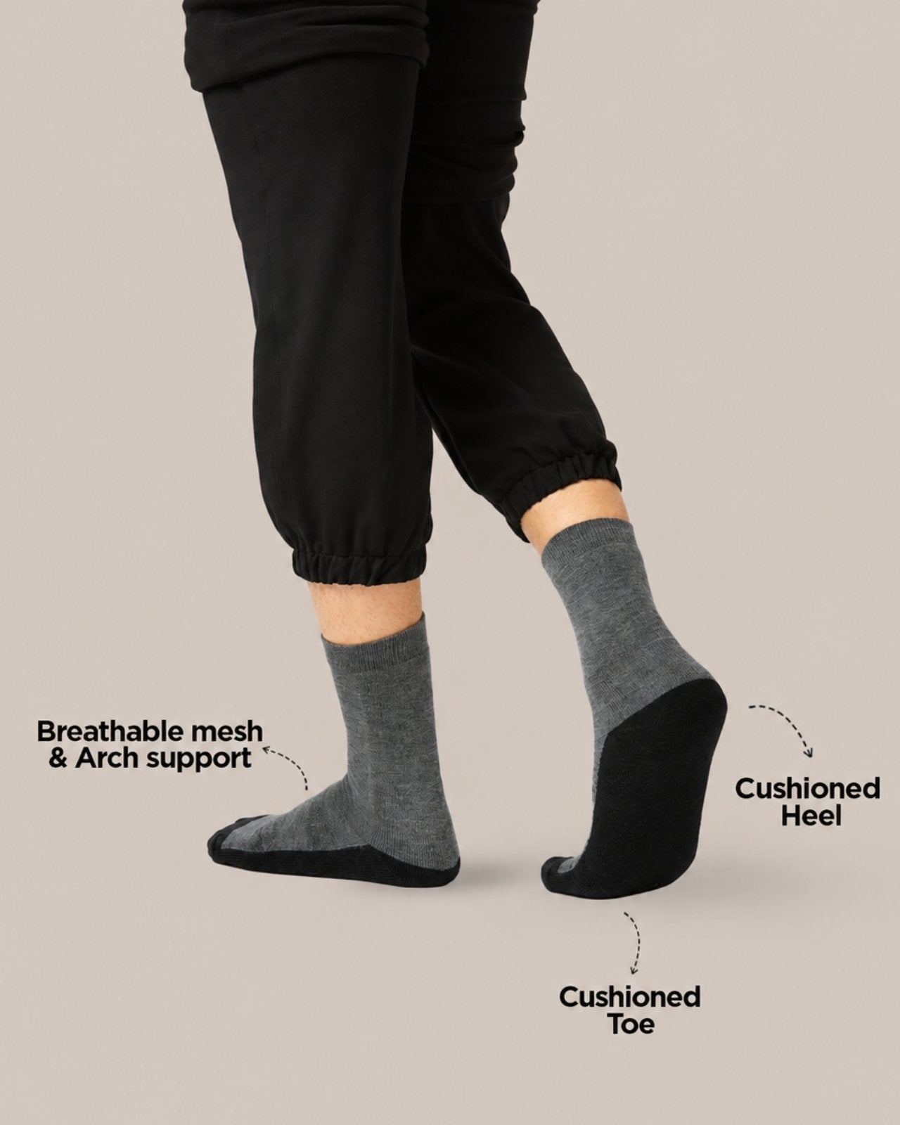 Men's Merino Wool Cushioned Technical Socks