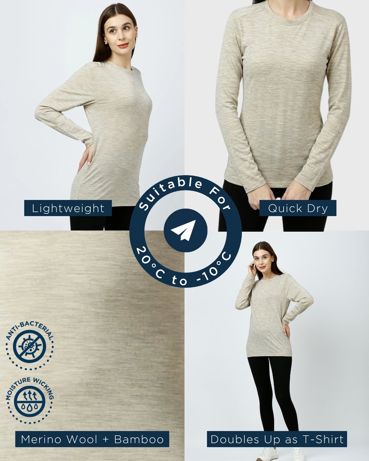 Women's Study Abroad Winter Bundle | 2 Thermal Tops + 2 Pairs of Socks