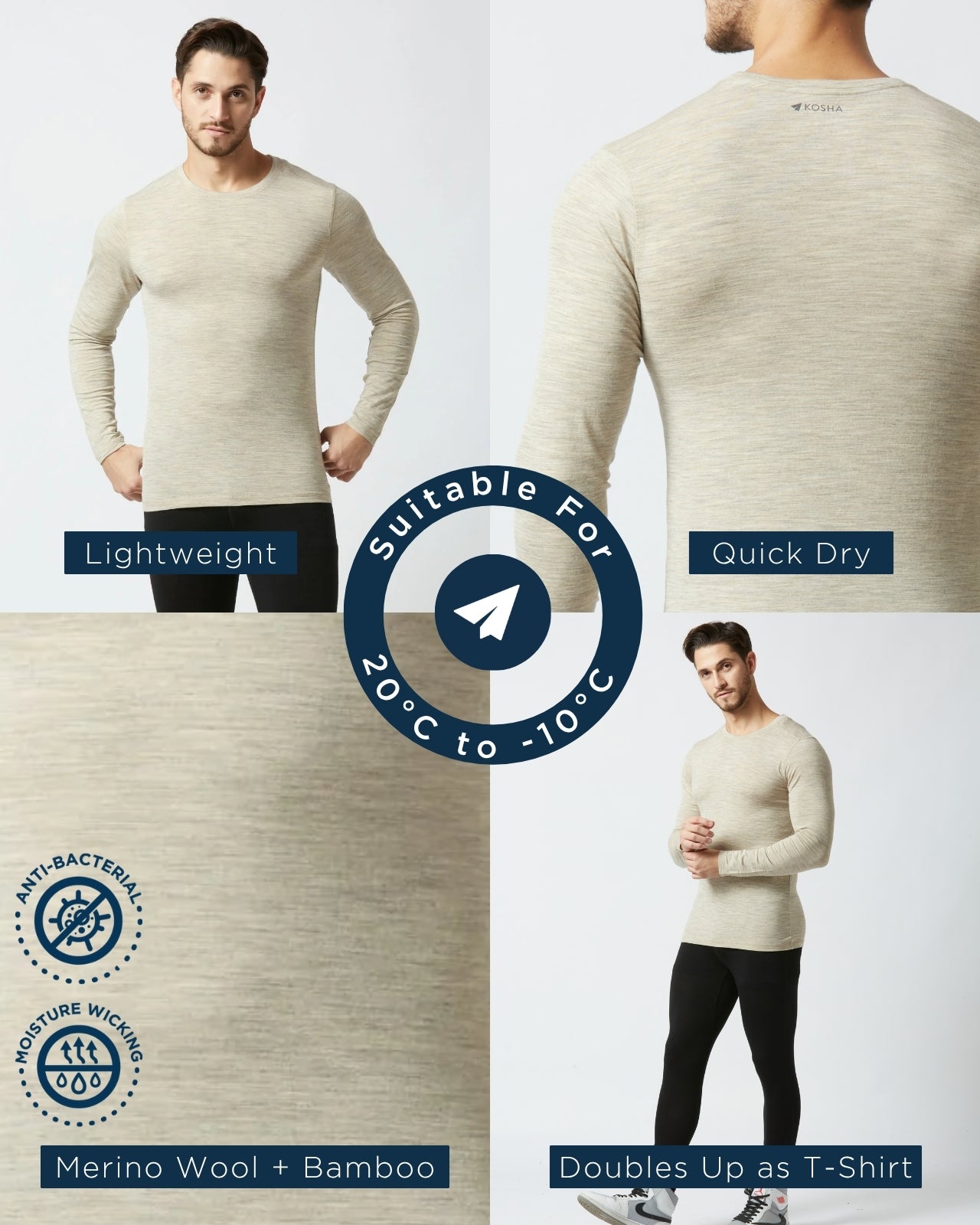 Men's Study Abroad Winter Bundle | 2 Thermal Tops + 2 Pairs of Socks