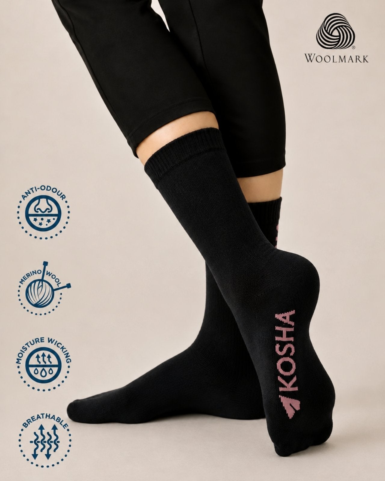 Women's Classic Merino Wool Crew Length Socks