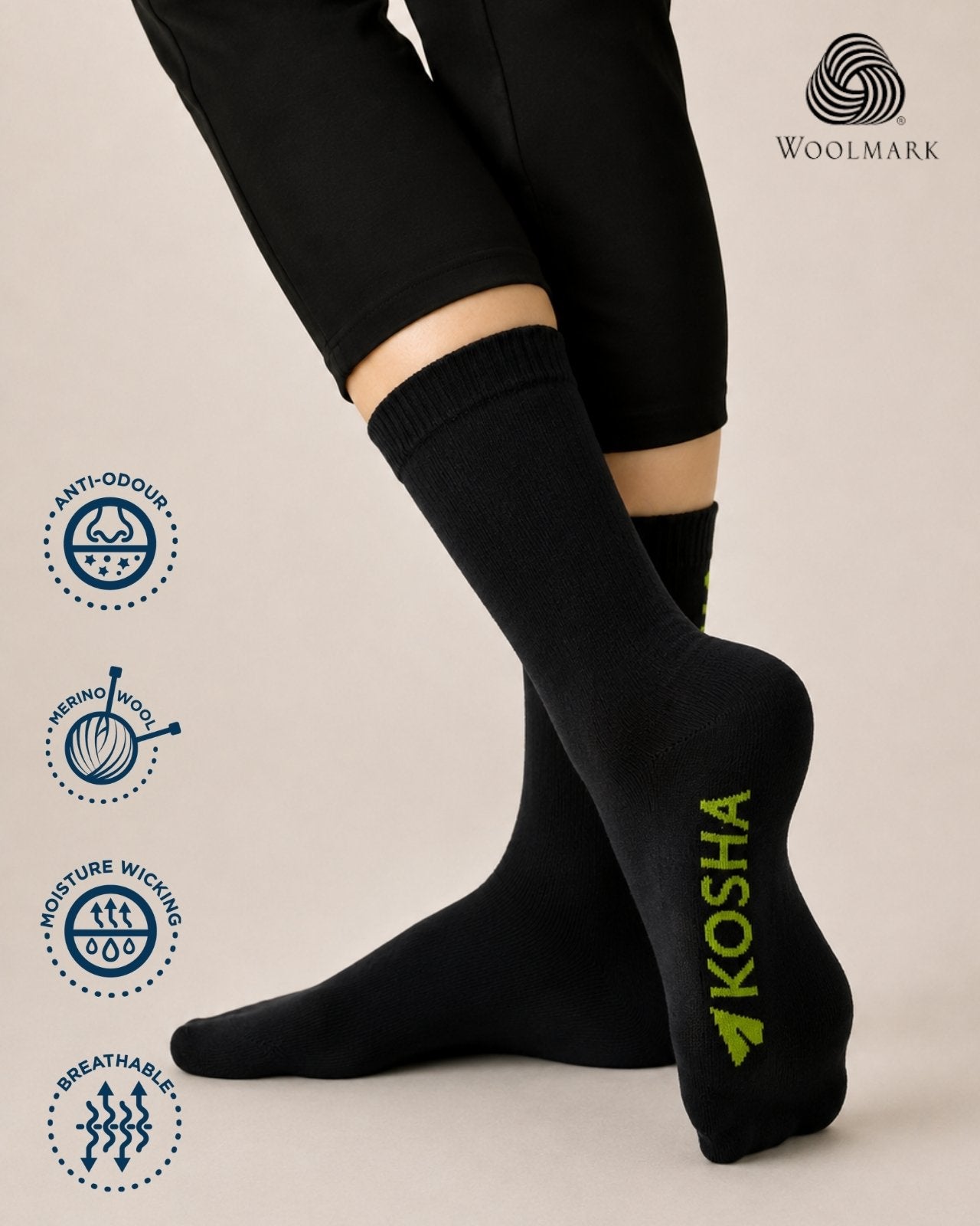 Women's Classic Merino Wool Crew Length Socks