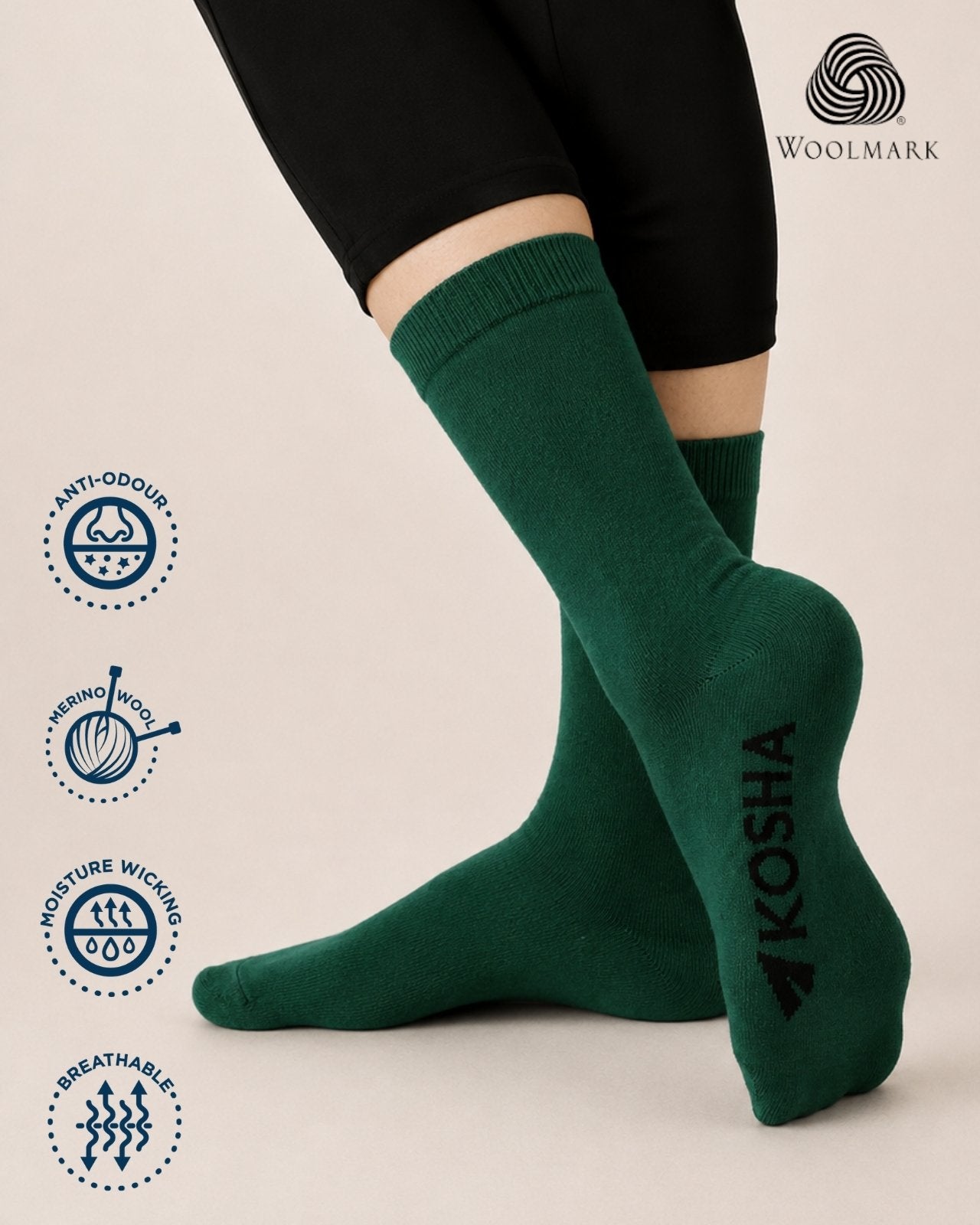 Women's Classic Merino Wool Crew Length Socks