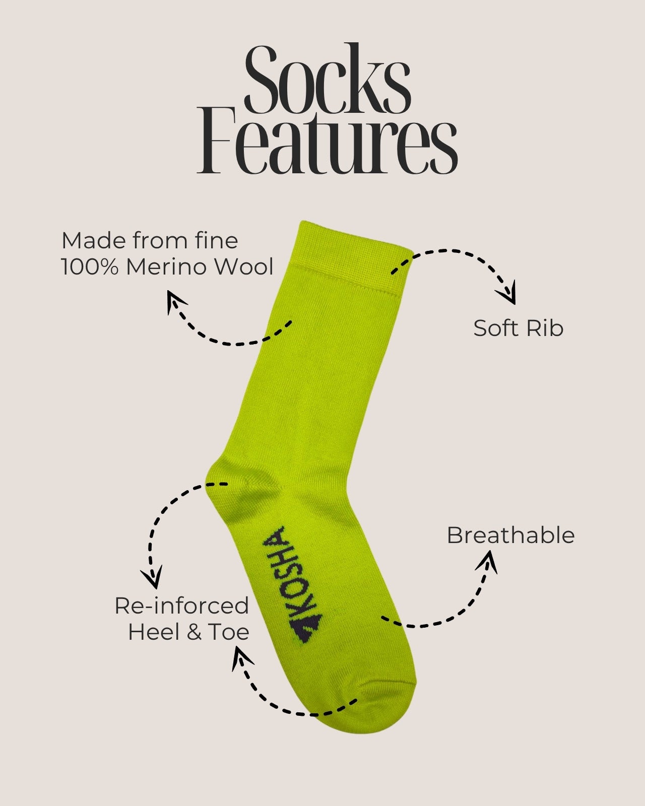 Women's Classic Merino Wool Crew Length Socks