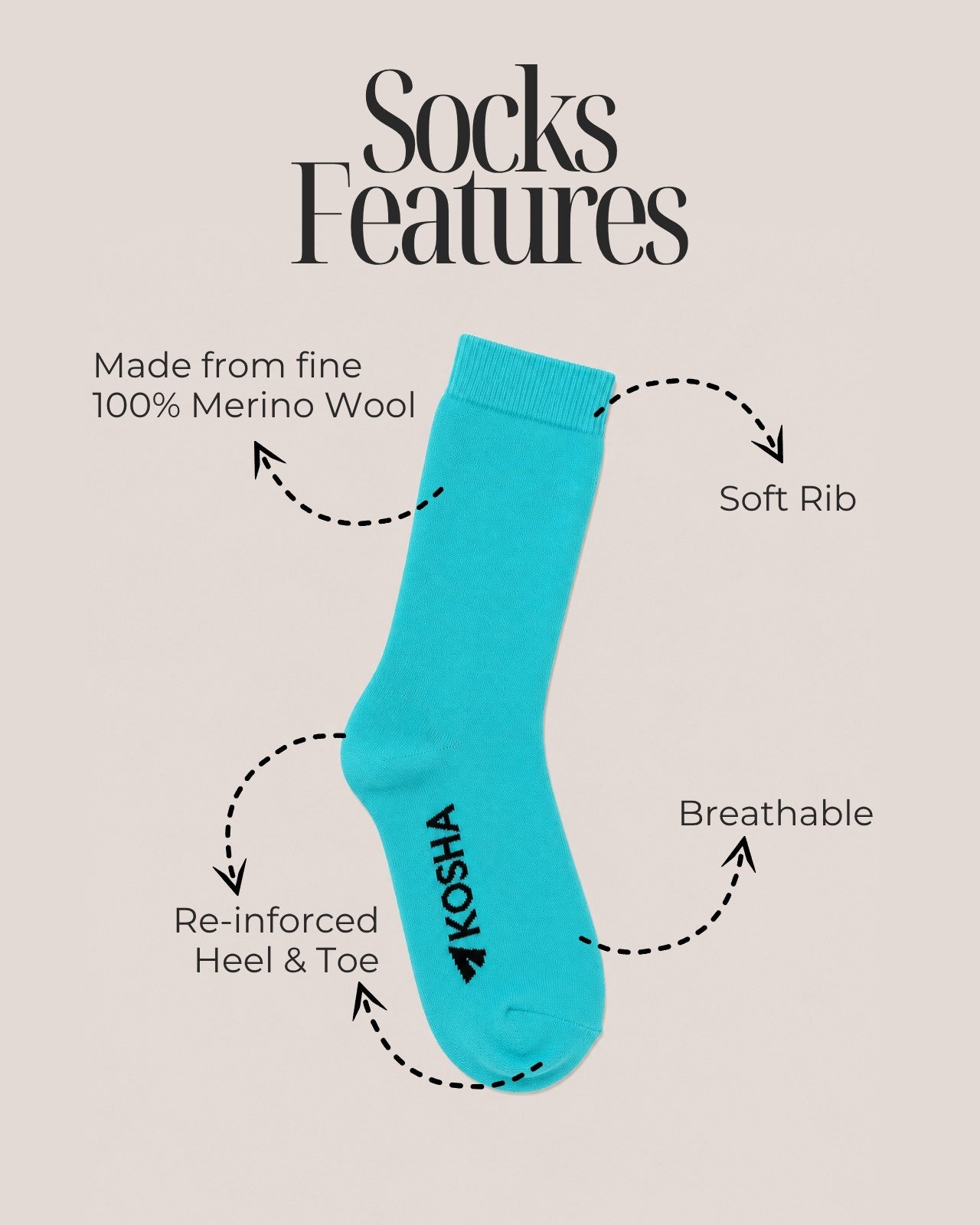 Women's Classic Merino Wool Crew Length Socks