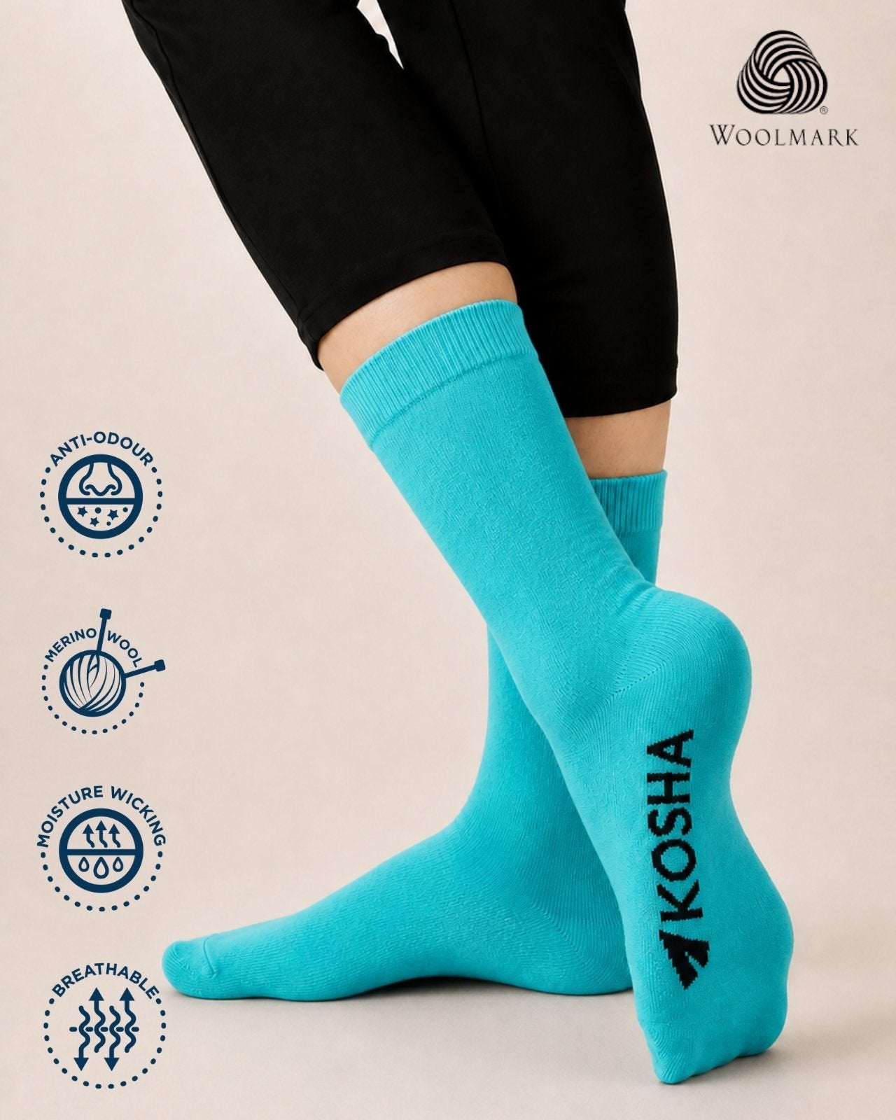 Women's Classic Merino Wool Crew Length Socks