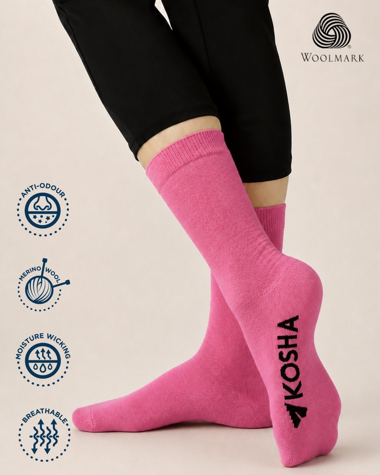 Women's Classic Merino Wool Crew Length Socks