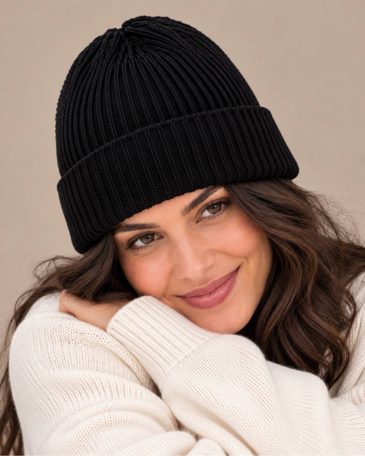 Ribbed Merino Wool Cap For Women